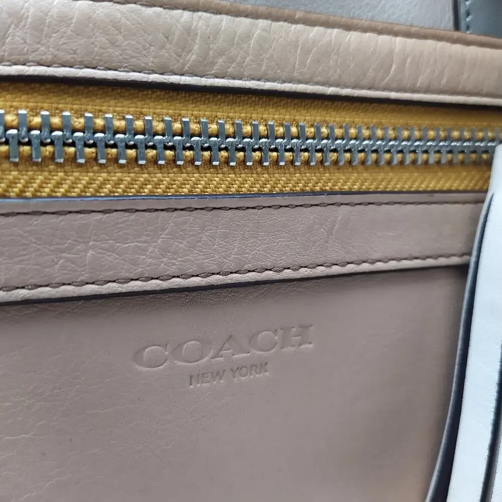 Coach Legacy Colorblock Candace Cream Leather Carryall Satchel Shoulder Bag